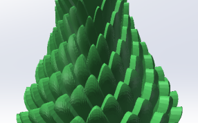 一款菠萝叶子花瓶3D打印建模效果