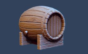 木桶和支架模型