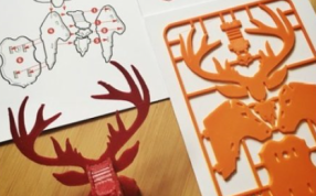3D打印的拼装鹿的模型 