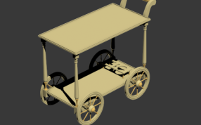 木制餐车模型